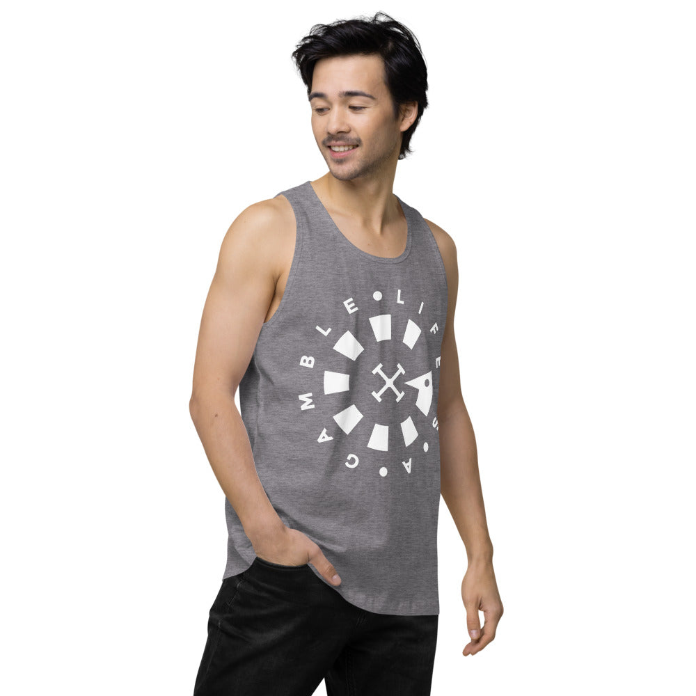 LAG Life's A Gamble Circle White Men’s premium tank top