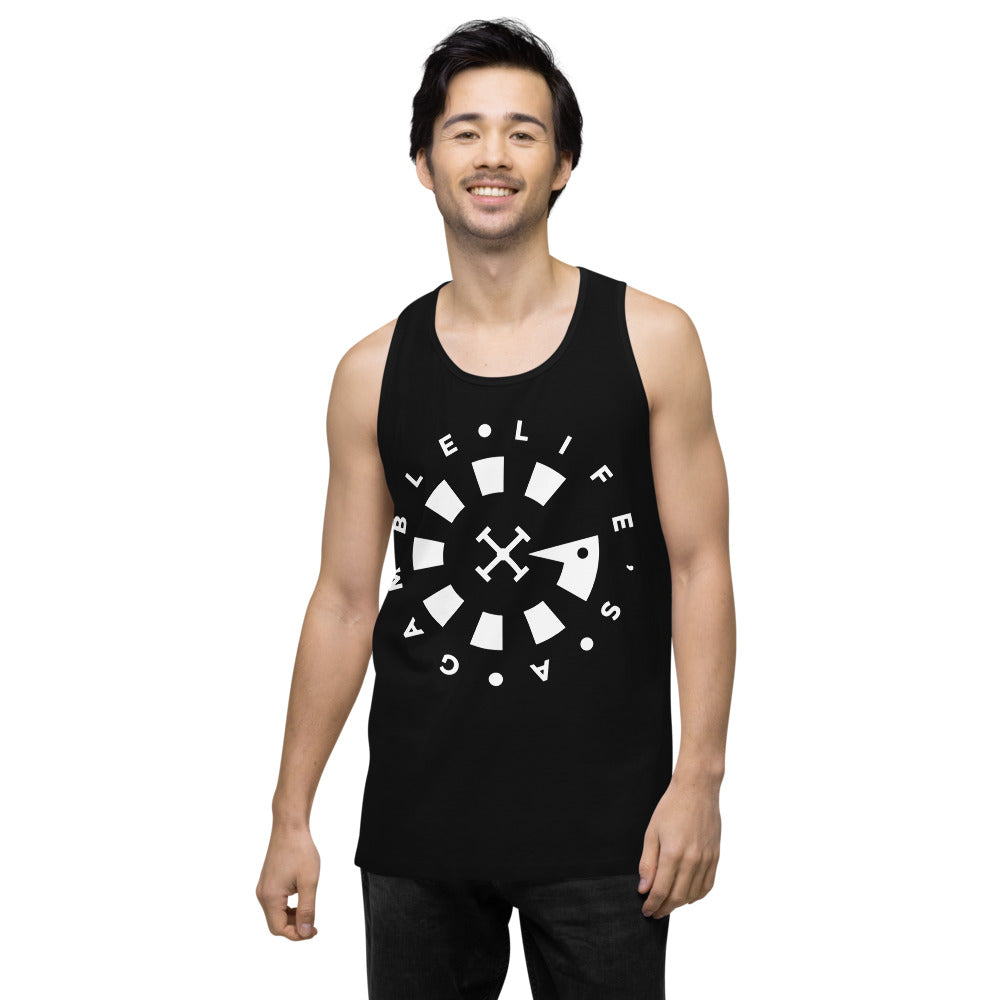LAG Life's A Gamble Circle White Men’s premium tank top