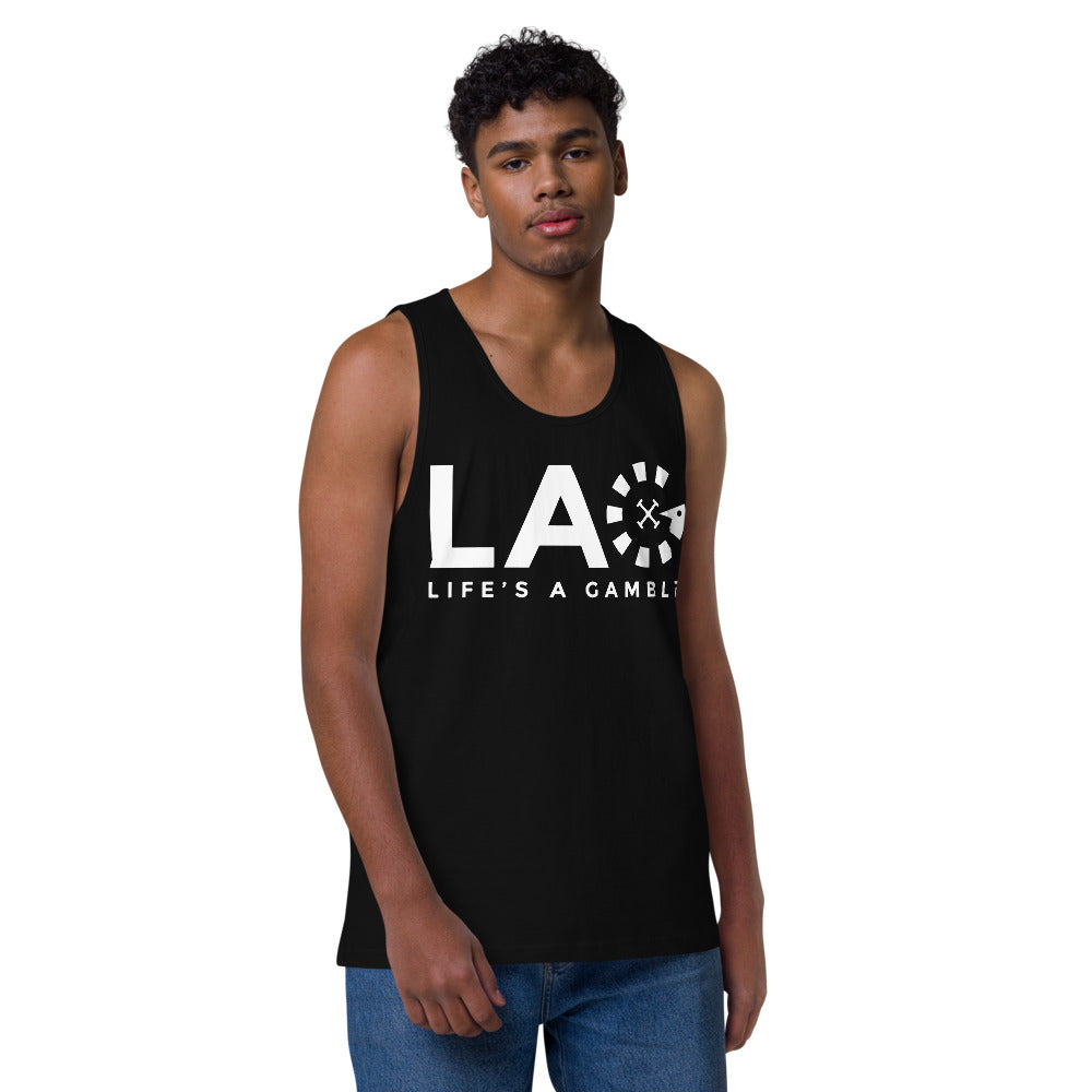 LAG Life's A Gamble White Men’s premium tank top