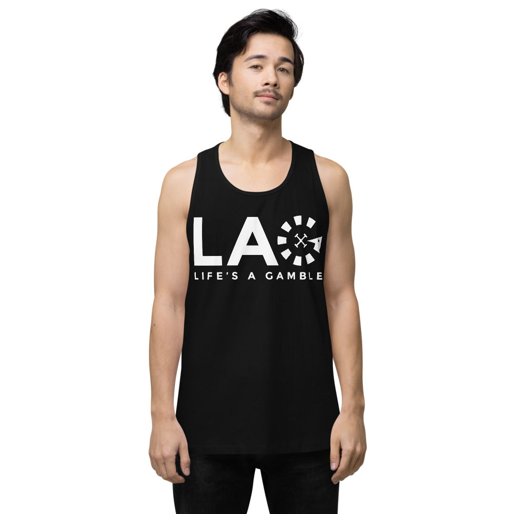 LAG Life's A Gamble White Men’s premium tank top