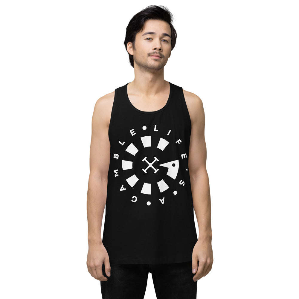 LAG Life's A Gamble Circle White Men’s premium tank top