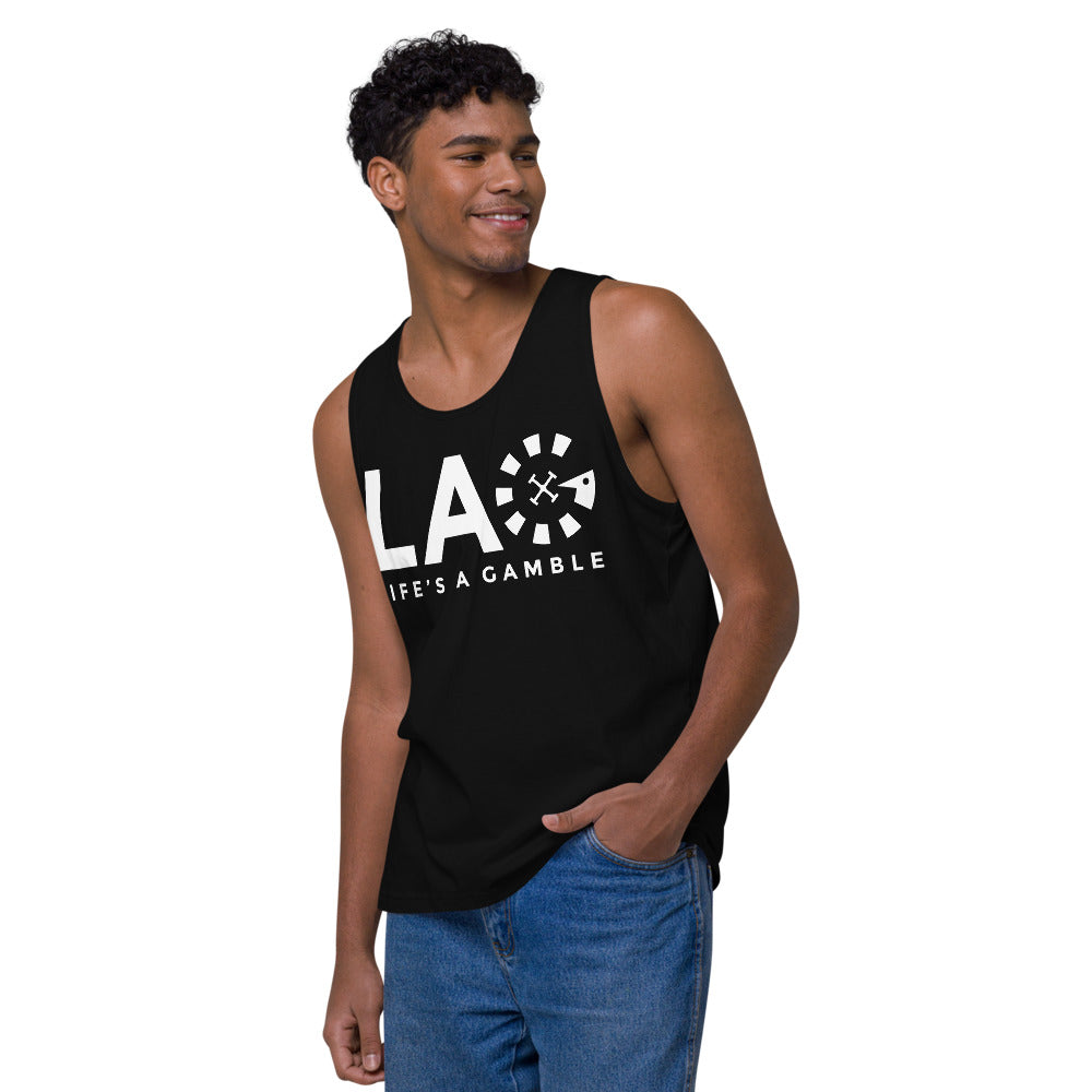 LAG Life's A Gamble White Men’s premium tank top