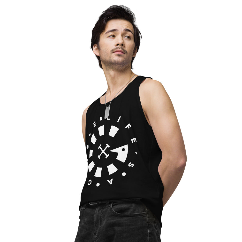 LAG Life's A Gamble Circle White Men’s premium tank top