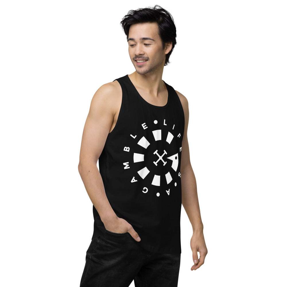 LAG Life's A Gamble Circle White Men’s premium tank top