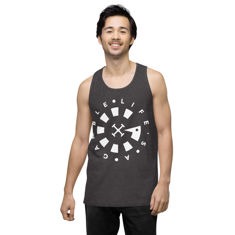 LAG Life's A Gamble Circle White Men’s premium tank top