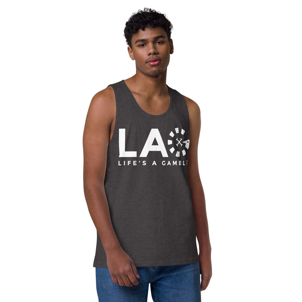 LAG Life's A Gamble White Men’s premium tank top