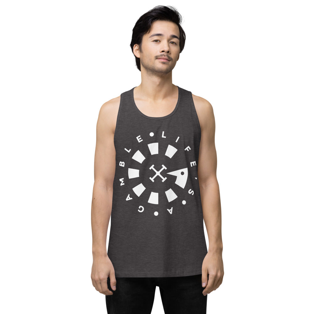 LAG Life's A Gamble Circle White Men’s premium tank top