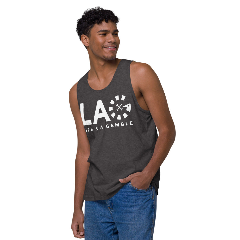 LAG Life's A Gamble White Men’s premium tank top