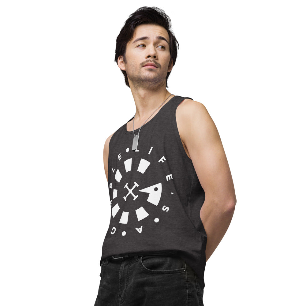 LAG Life's A Gamble Circle White Men’s premium tank top
