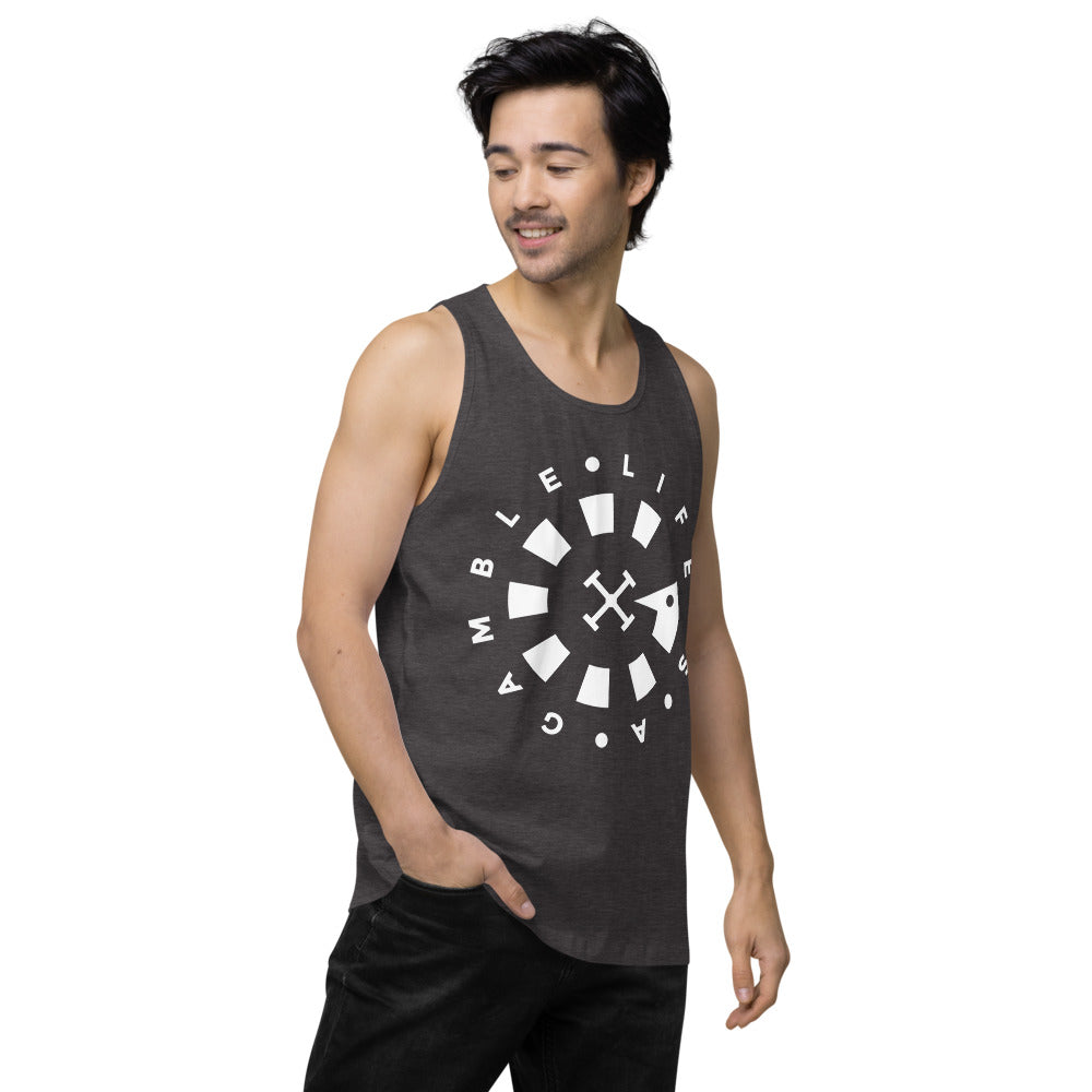 LAG Life's A Gamble Circle White Men’s premium tank top