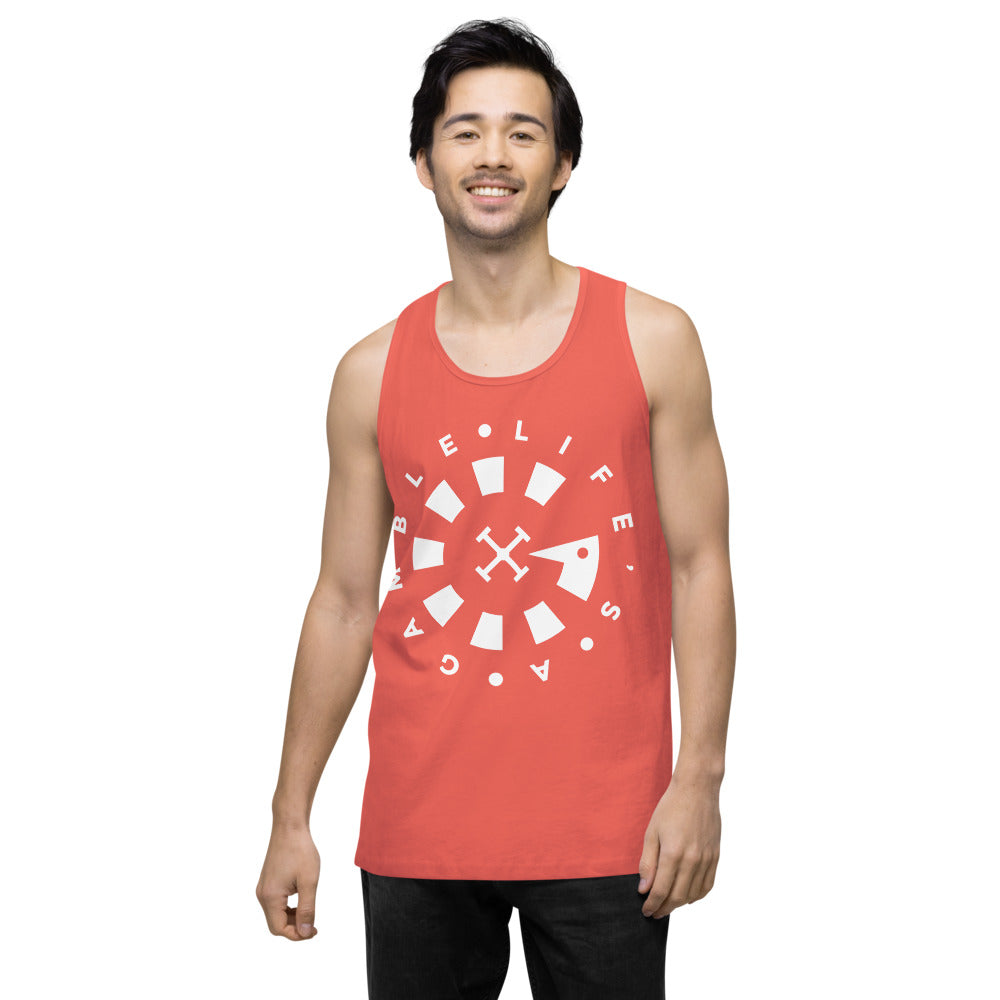 LAG Life's A Gamble Circle White Men’s premium tank top