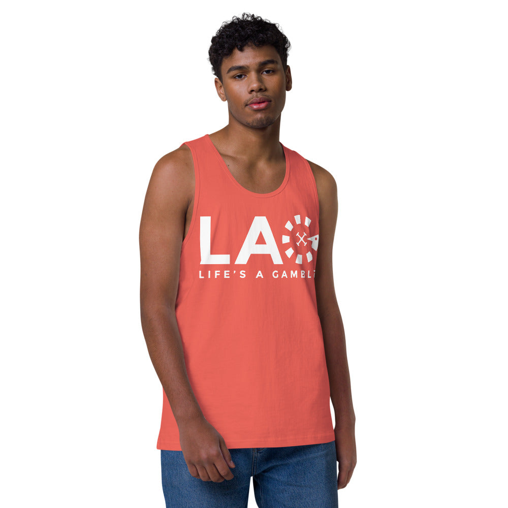 LAG Life's A Gamble White Men’s premium tank top
