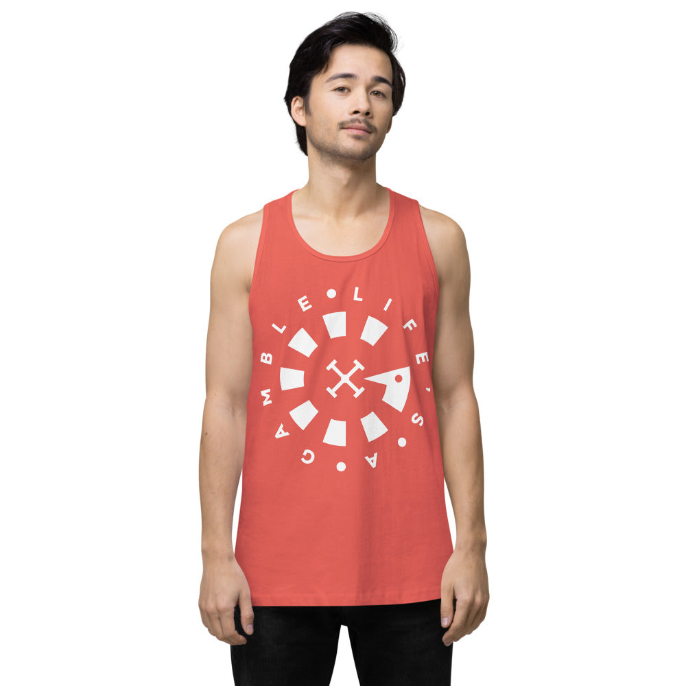 LAG Life's A Gamble Circle White Men’s premium tank top