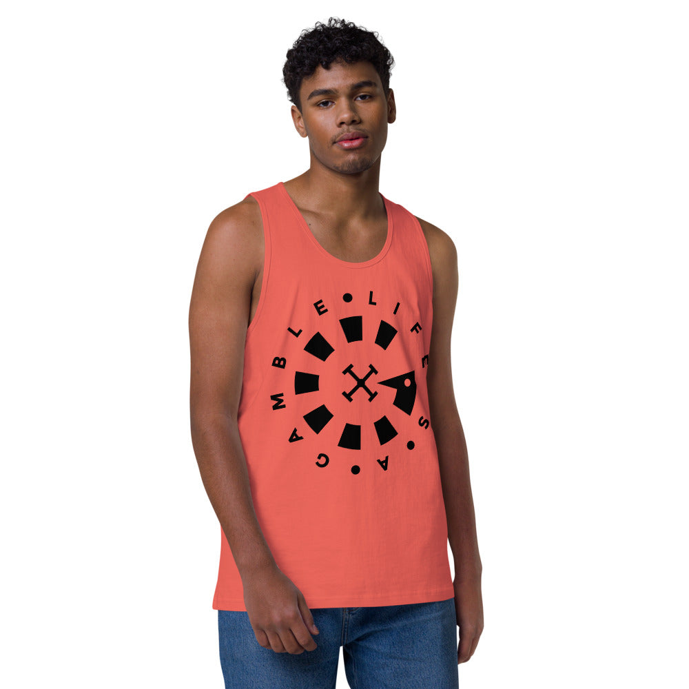 LAG Life's a Gamble Circle Black Men’s premium tank top