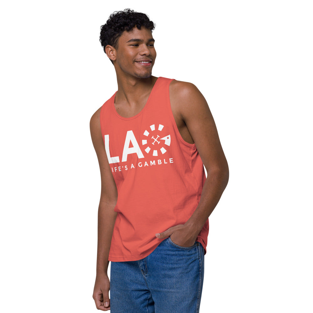 LAG Life's A Gamble White Men’s premium tank top