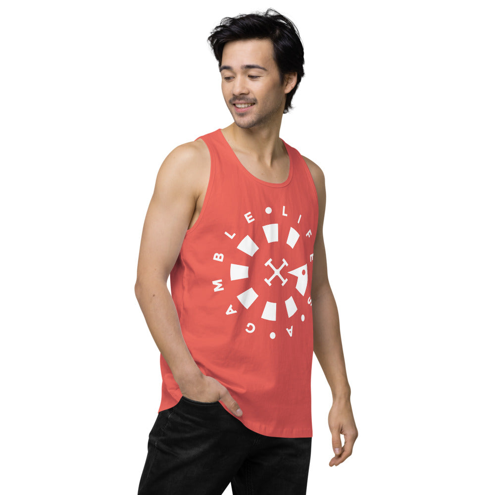 LAG Life's A Gamble Circle White Men’s premium tank top