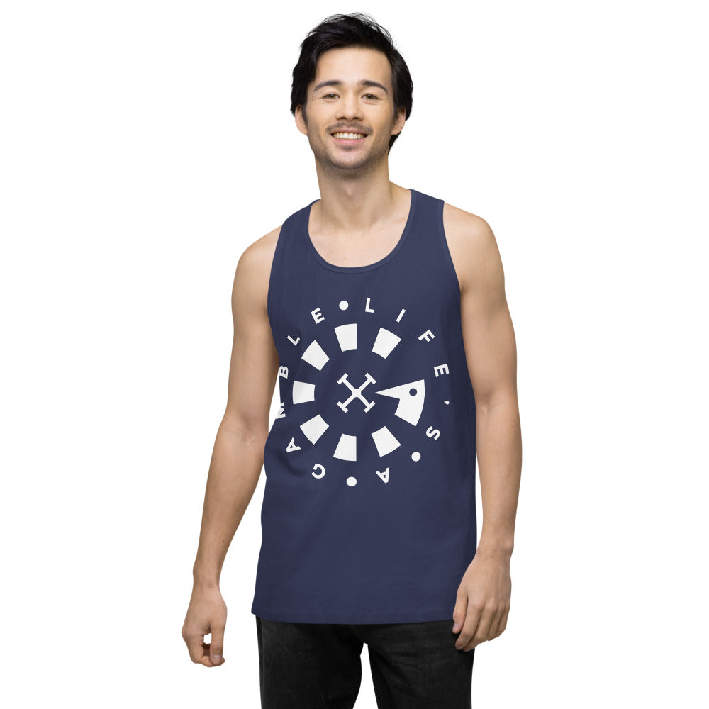 LAG Life's A Gamble Circle White Men’s premium tank top