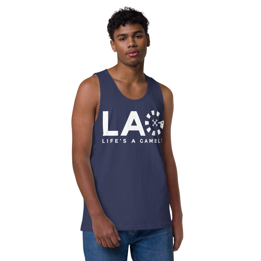 LAG Life's A Gamble White Men’s premium tank top