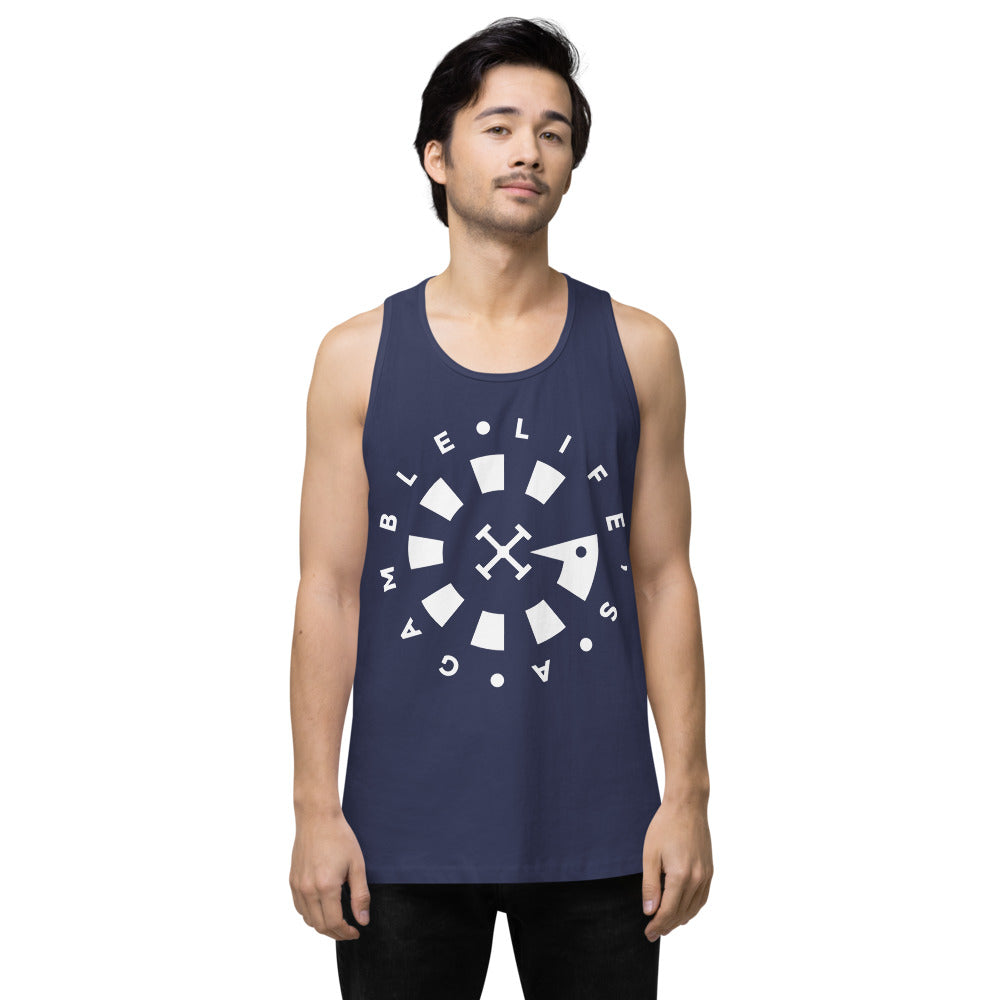 LAG Life's A Gamble Circle White Men’s premium tank top