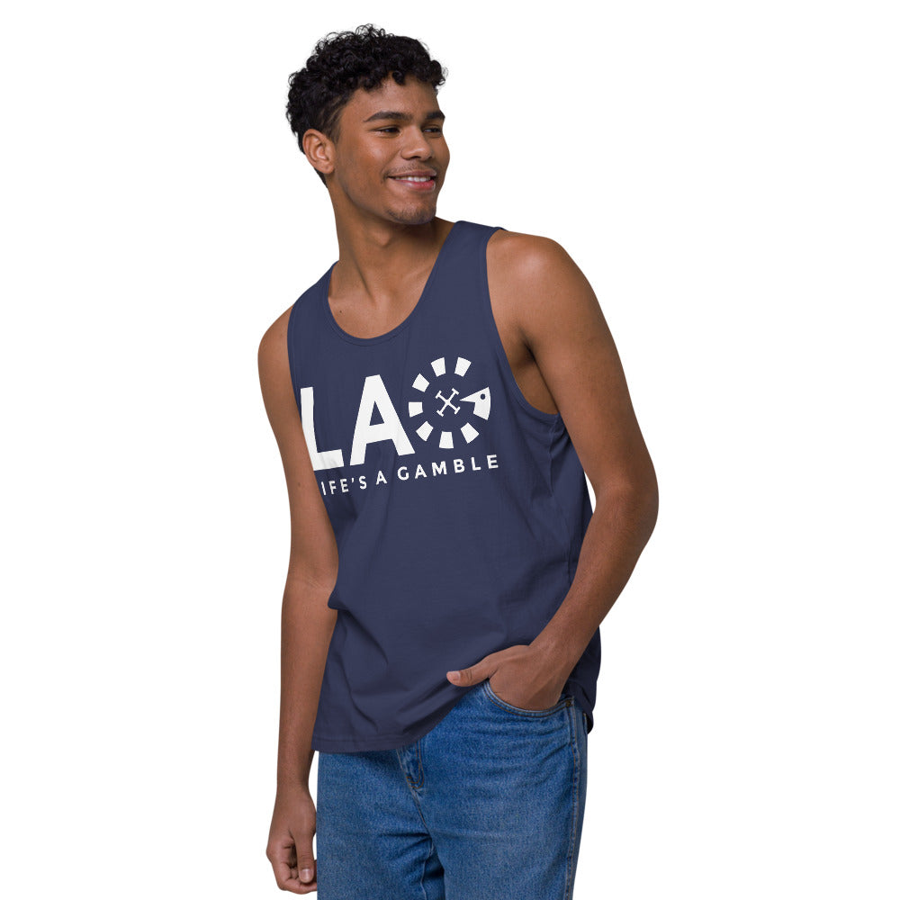 LAG Life's A Gamble White Men’s premium tank top