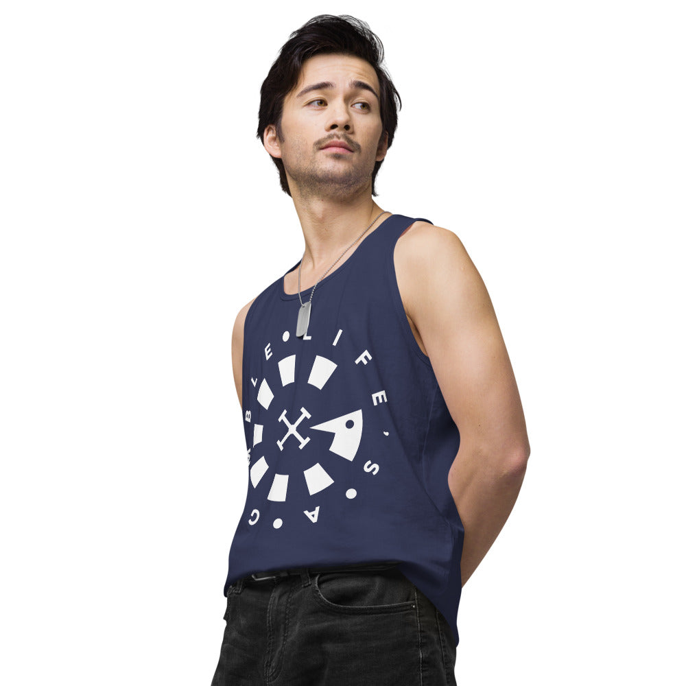 LAG Life's A Gamble Circle White Men’s premium tank top