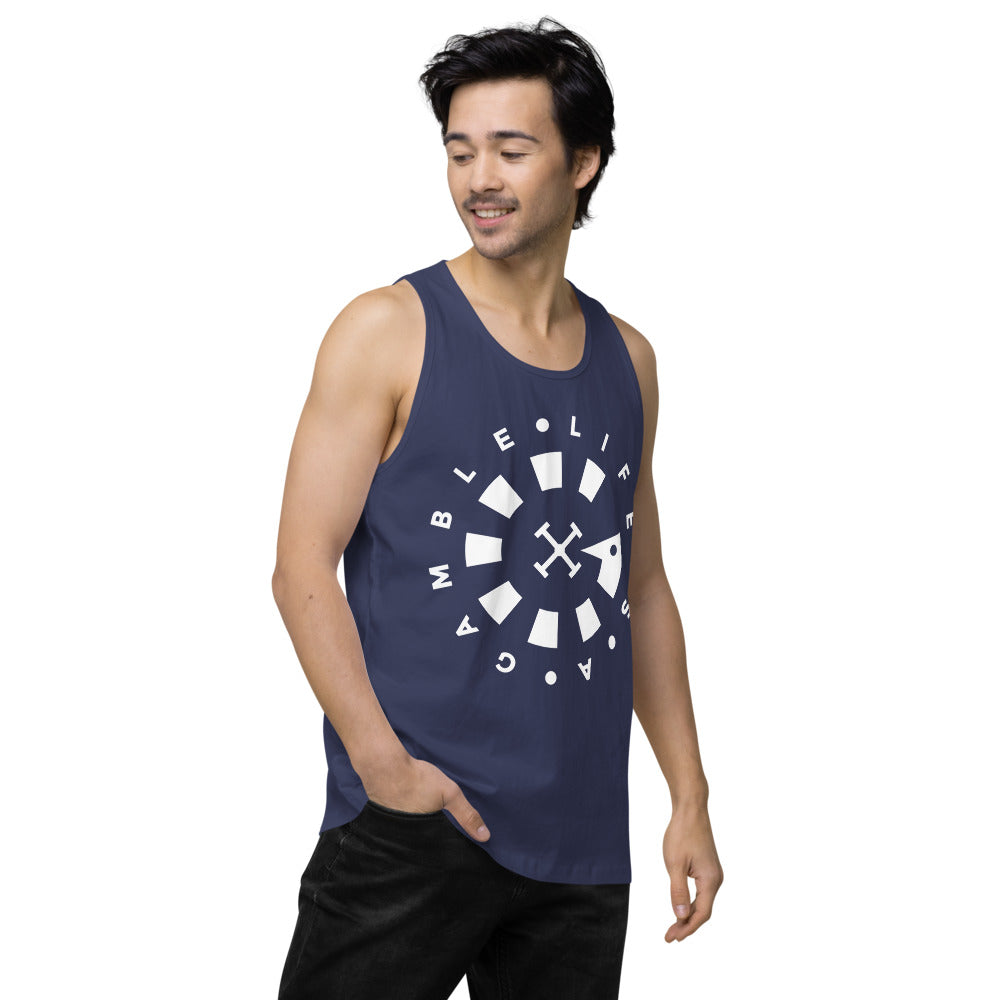 LAG Life's A Gamble Circle White Men’s premium tank top