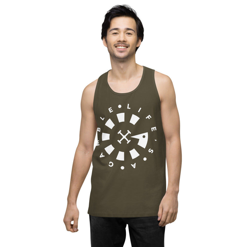 LAG Life's A Gamble Circle White Men’s premium tank top