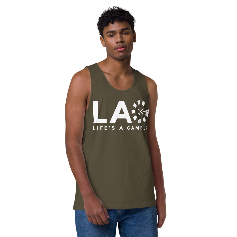 LAG Life's A Gamble White Men’s premium tank top