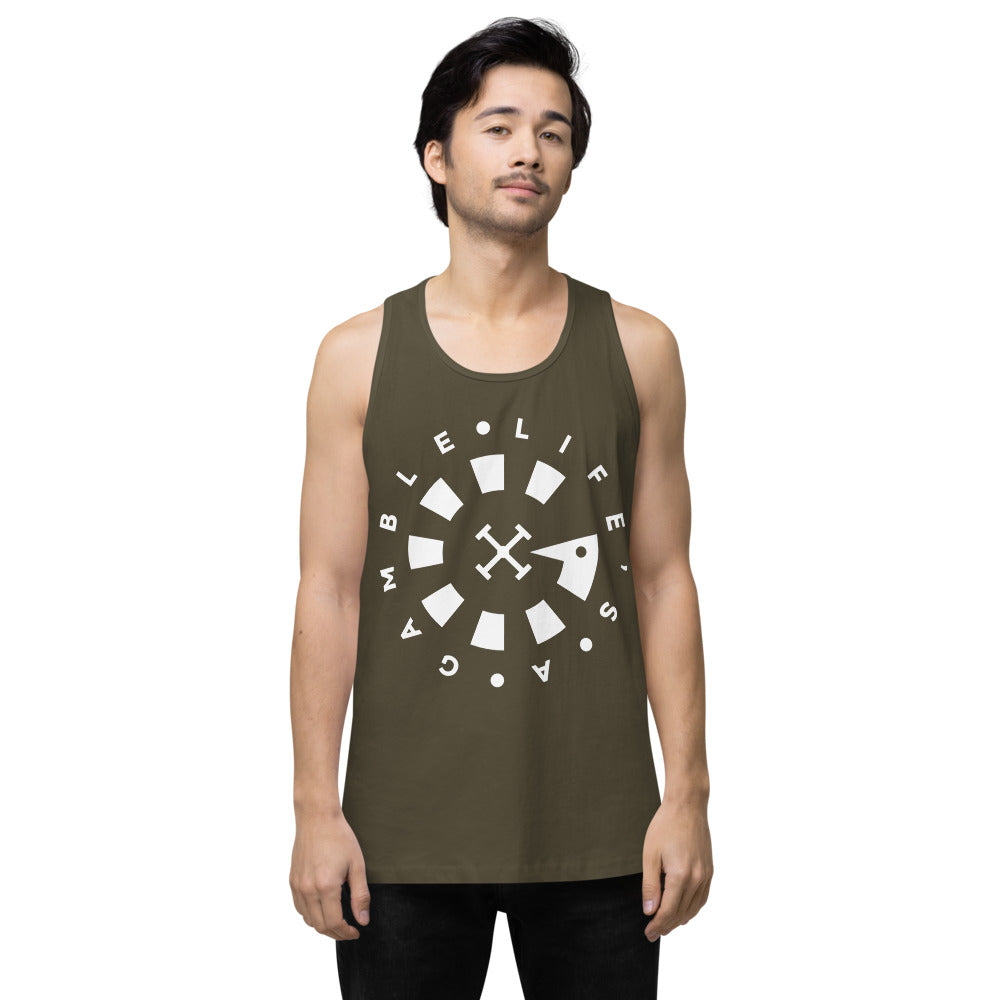 LAG Life's A Gamble Circle White Men’s premium tank top