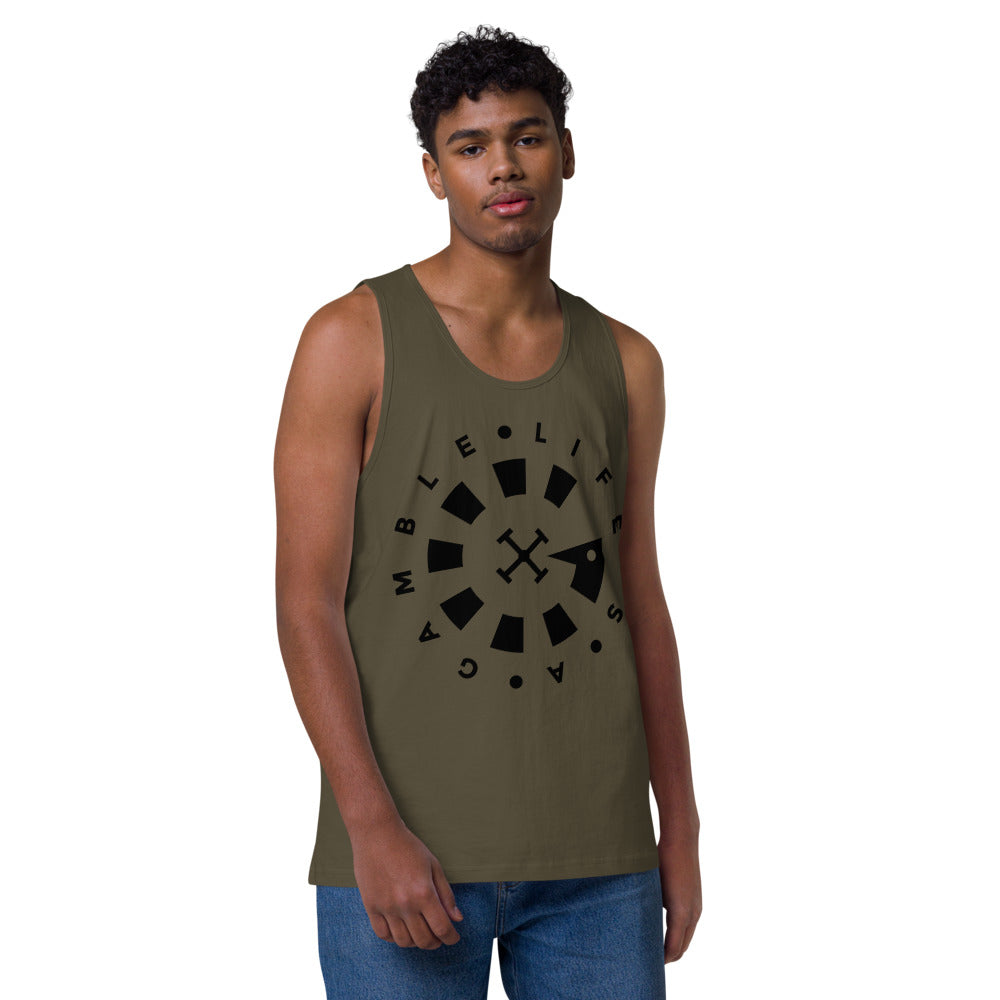 LAG Life's a Gamble Circle Black Men’s premium tank top