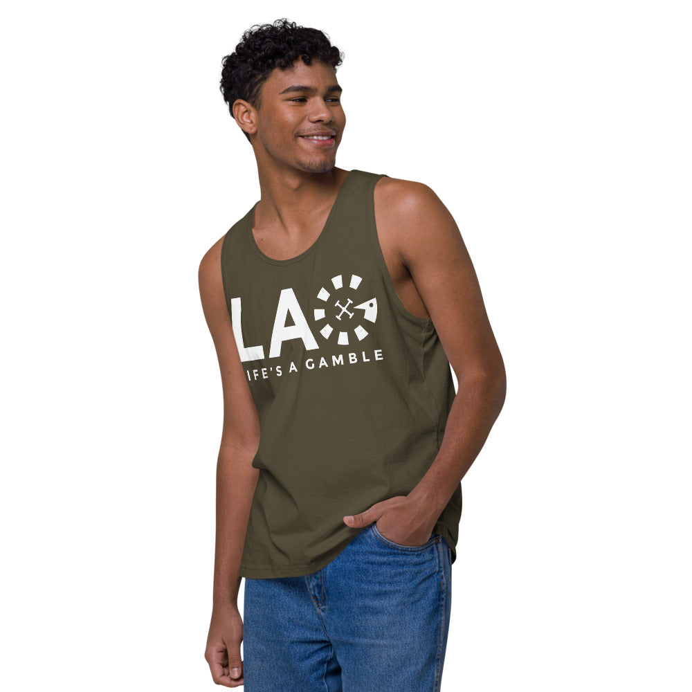 LAG Life's A Gamble White Men’s premium tank top