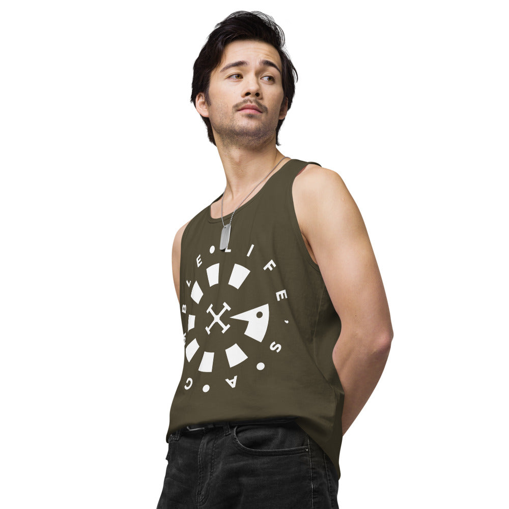 LAG Life's A Gamble Circle White Men’s premium tank top