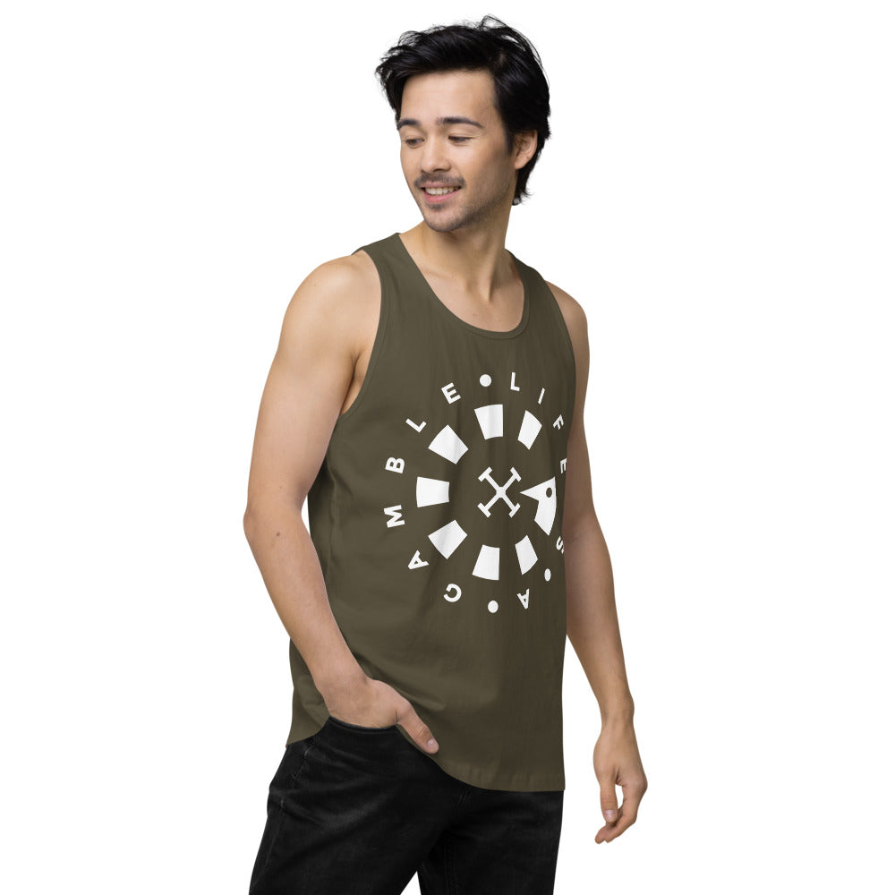 LAG Life's A Gamble Circle White Men’s premium tank top