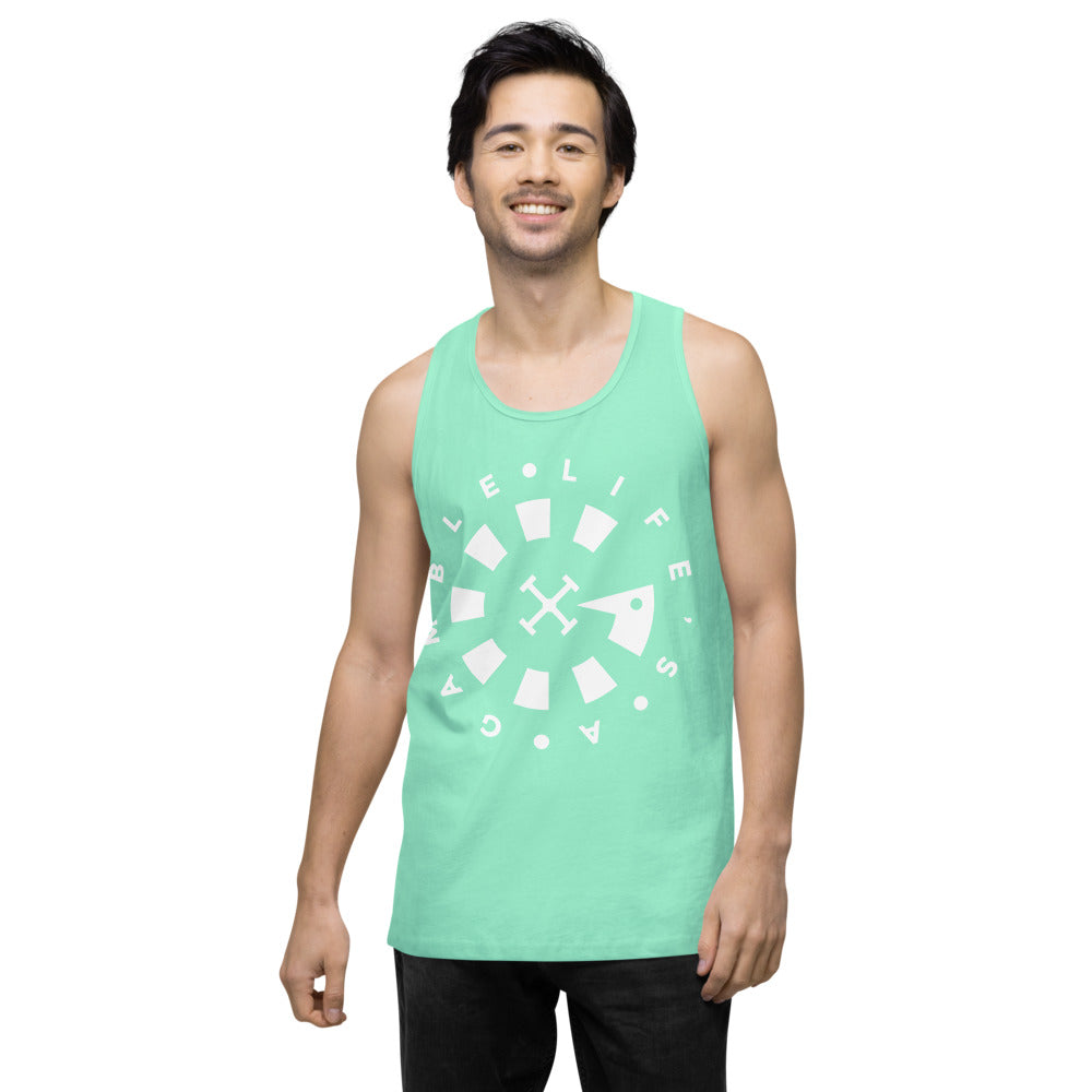 LAG Life's A Gamble Circle White Men’s premium tank top