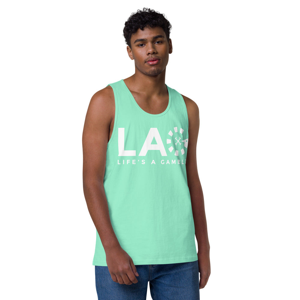 LAG Life's A Gamble White Men’s premium tank top
