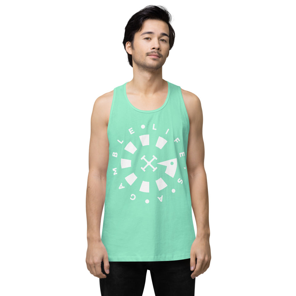 LAG Life's A Gamble Circle White Men’s premium tank top