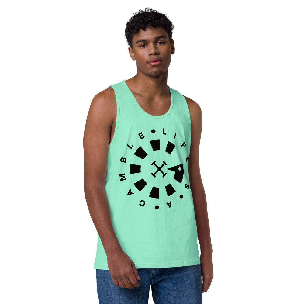 LAG Life's a Gamble Circle Black Men’s premium tank top