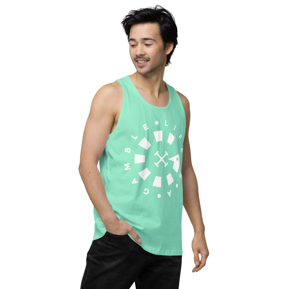 LAG Life's A Gamble Circle White Men’s premium tank top