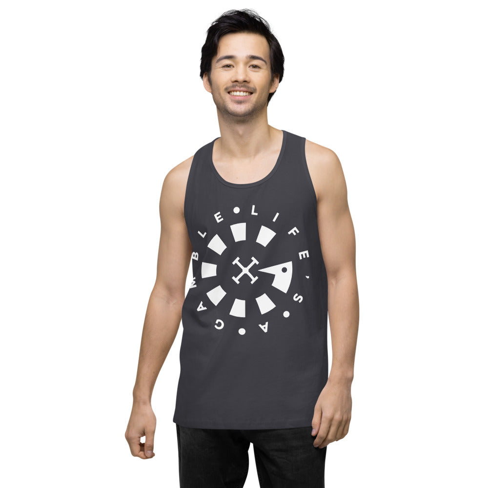 LAG Life's A Gamble Circle White Men’s premium tank top