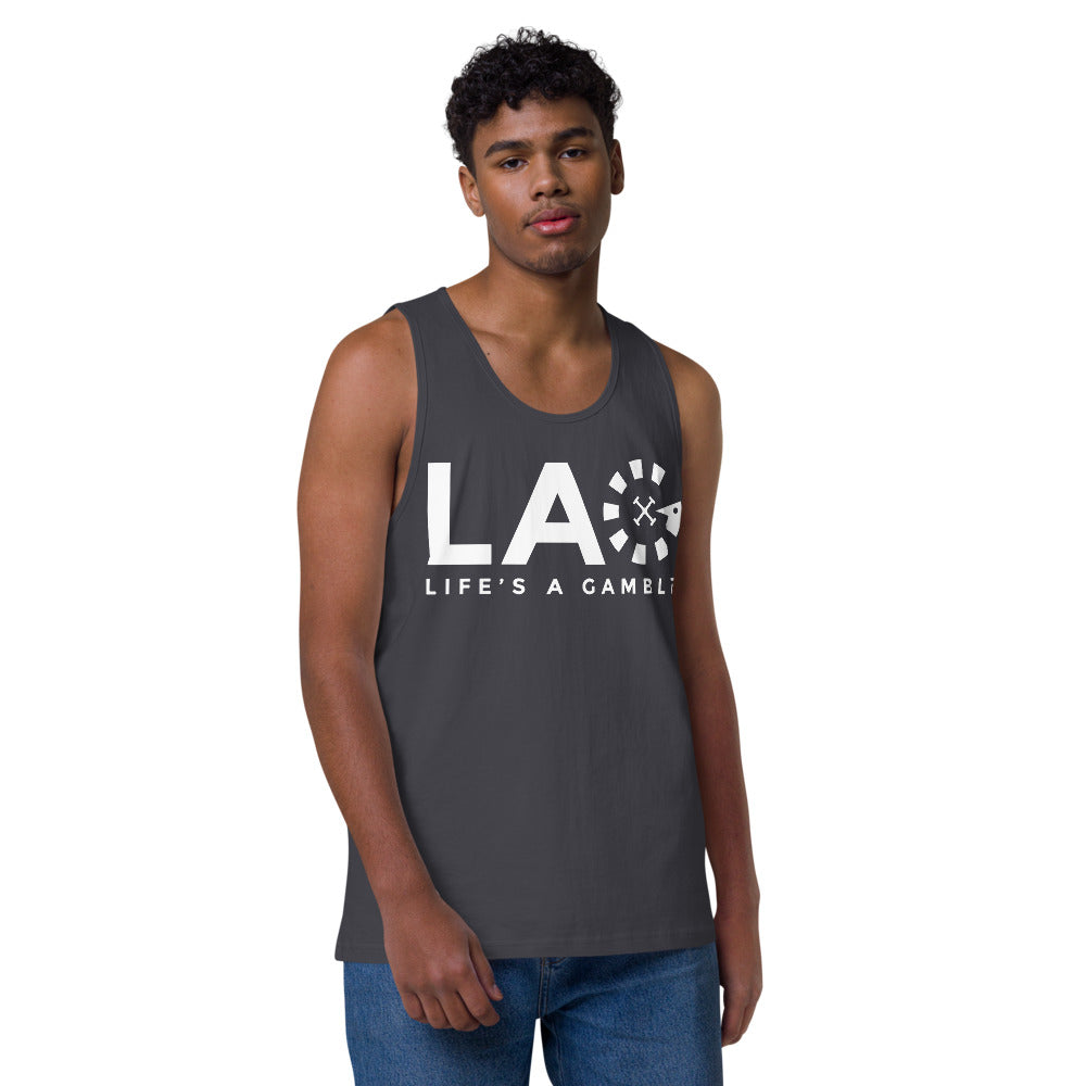 LAG Life's A Gamble White Men’s premium tank top