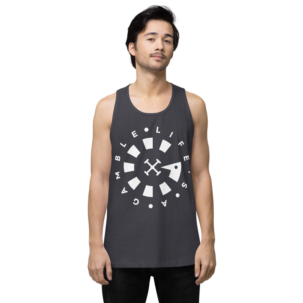 LAG Life's A Gamble Circle White Men’s premium tank top