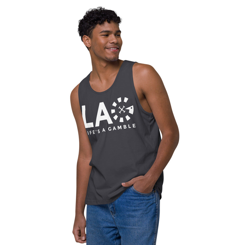 LAG Life's A Gamble White Men’s premium tank top