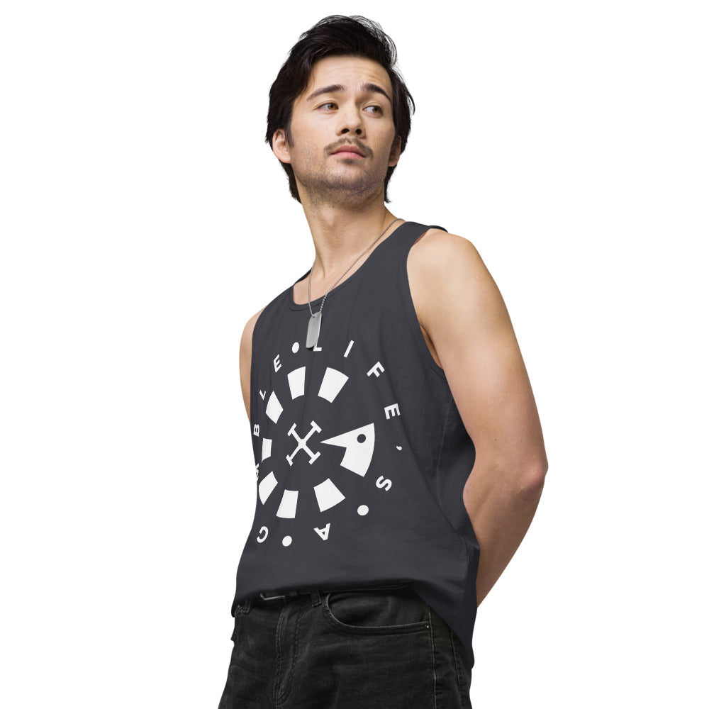 LAG Life's A Gamble Circle White Men’s premium tank top
