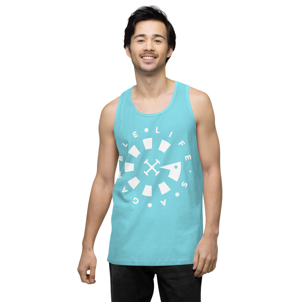 LAG Life's A Gamble Circle White Men’s premium tank top