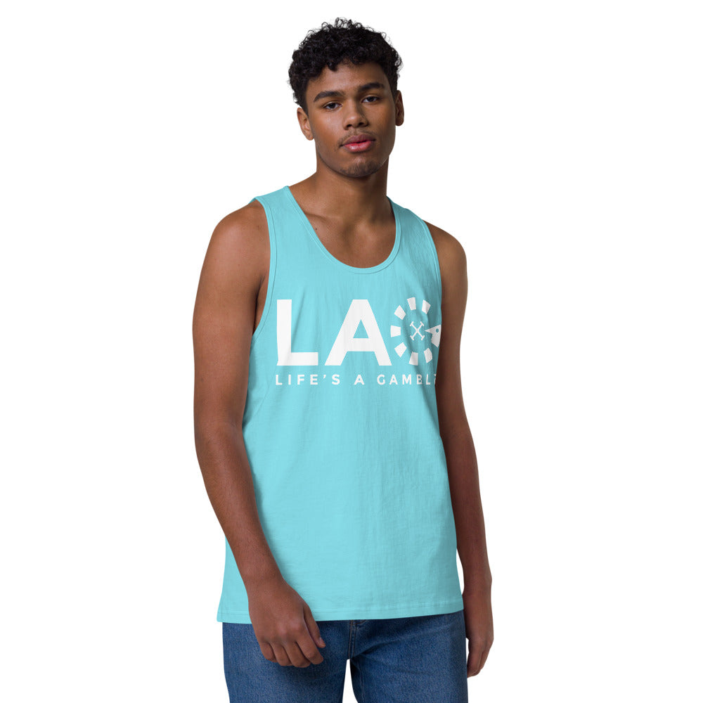 LAG Life's A Gamble White Men’s premium tank top