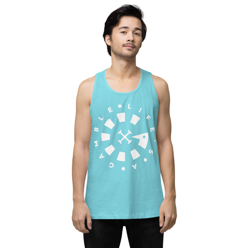 LAG Life's A Gamble Circle White Men’s premium tank top