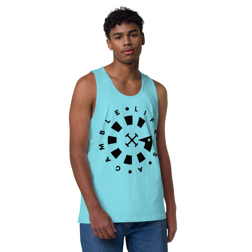LAG Life's a Gamble Circle Black Men’s premium tank top
