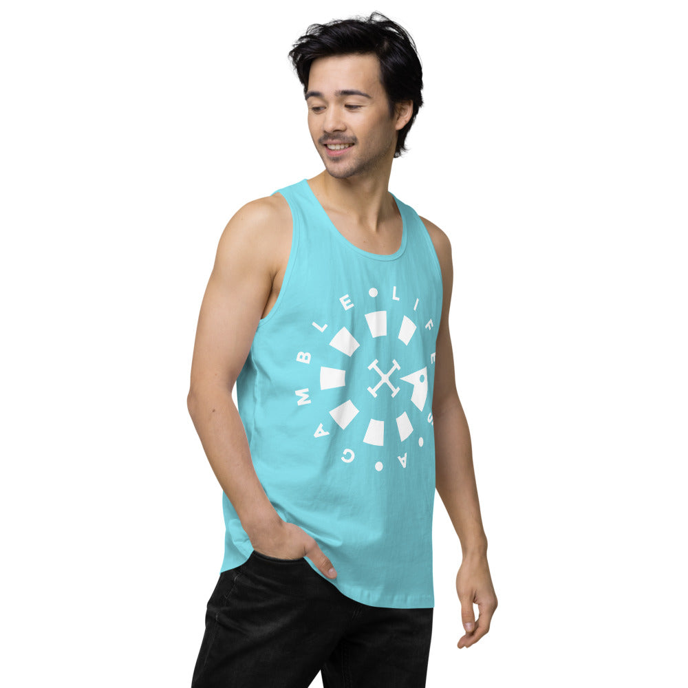 LAG Life's A Gamble Circle White Men’s premium tank top