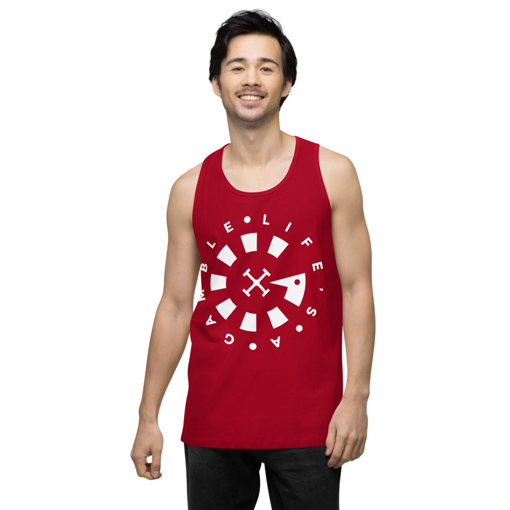 LAG Life's A Gamble Circle White Men’s premium tank top