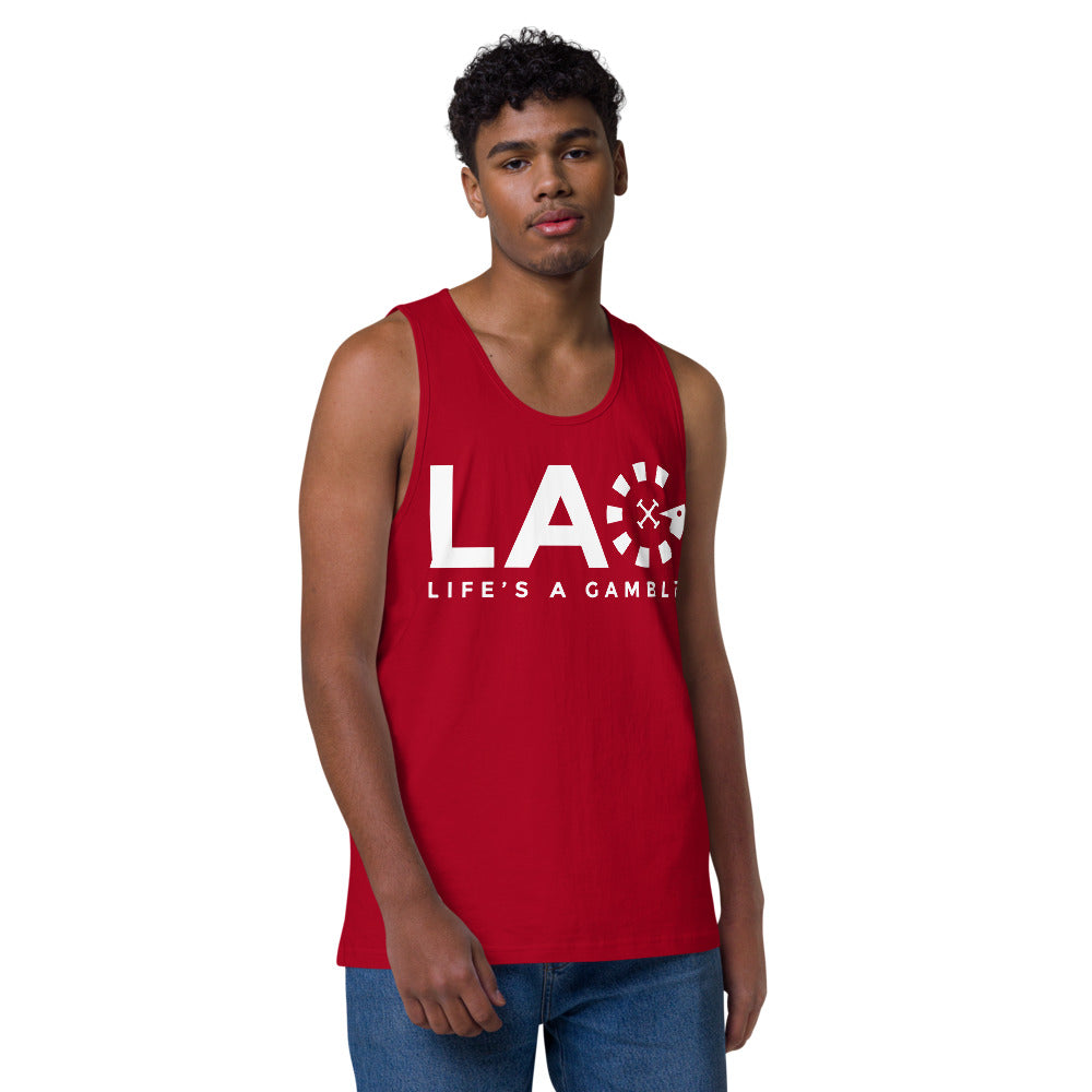 LAG Life's A Gamble White Men’s premium tank top